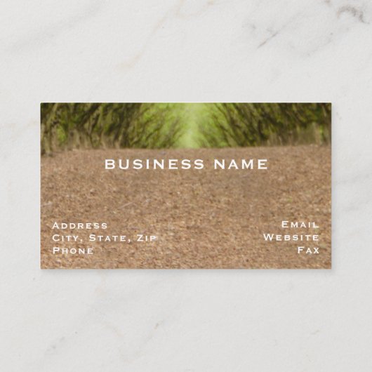 Pad tussen hazelnootboombos visitekaartje (Achterkant)