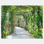 PAD VAN BLOEMEN FLEECE DEKEN (Voorkant (Horizontaal))