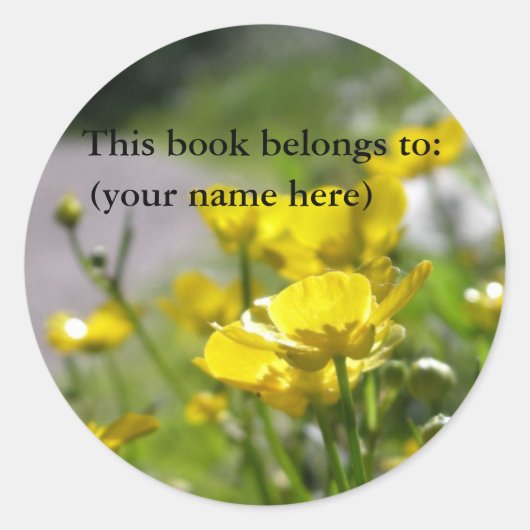 Pad van bloemen ronde sticker (Voorkant)