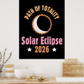 Pad van de totale zonsverduistering 2026 poster (Keuken)