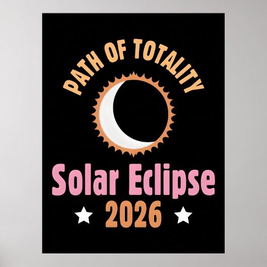 Pad van de totale zonsverduistering 2026 poster (Voorkant)