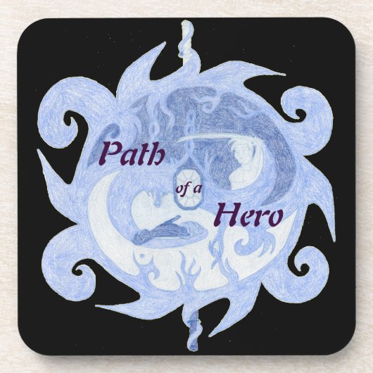 "Pad van een Hero" Embleem (met titel) Onderzetter (Voorkant)