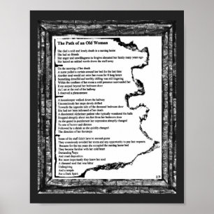 Pad van een oude vrouw poster