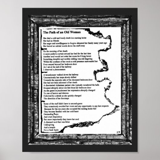 Pad van een oude vrouw poster (Voorkant)