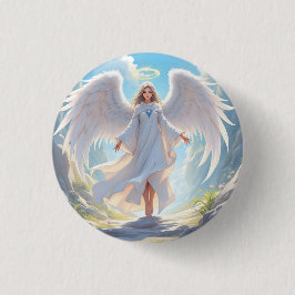 Pad van Genade: Engel van Vreedzame Ascentie Ronde Button 3,2 Cm