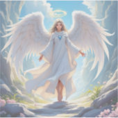 Pad van Genade: Engel van Vreedzame Ascentie Sticker (Voorkant)
