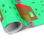 Pad van huis, digitaal schilderen, kunst voor kind cadeaupapier (Rol Hoek)