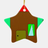 Pad van huis, digitaal schilderen, kunst voor kind keramisch ornament (Achterkant)