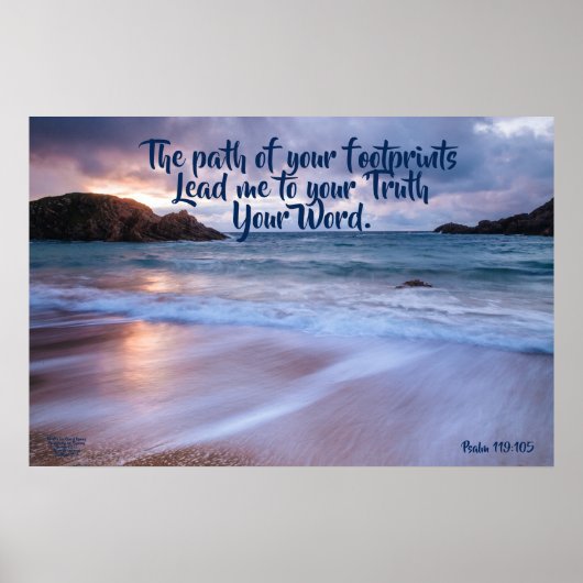 Pad van je Poster met voetafdruk Ocean Matte (Voorkant)