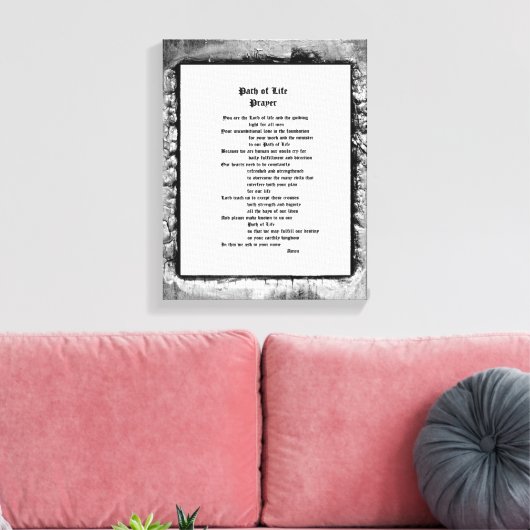 Pad van Life Prayer Canvas Afdruk (Insitu (Woonkamer))