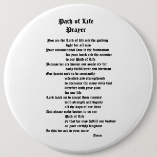 Pad van Life Prayer Ronde Button 6,0 Cm