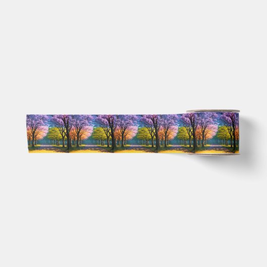 **"Pad van Paars: Jacaranda Wandelpad"** Satijnen Lint (Voorkant)