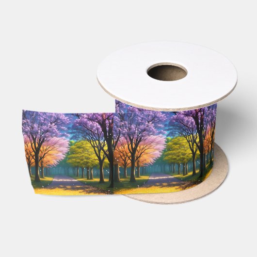 **"Pad van Paars: Jacaranda Wandelpad"** Satijnen Lint (Spoel)