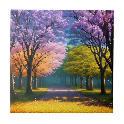 **"Pad van Paarse: Jacaranda Walkway"** Tegeltje (Voorkant)