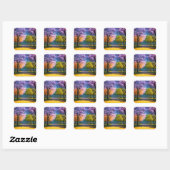 **"Pad van Paarse: Jacaranda Walkway"** Vierkante Sticker (Vel)