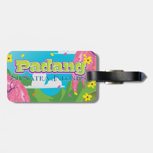Padang indonesië reisposter bagagelabel (Achterkant horizontaal)