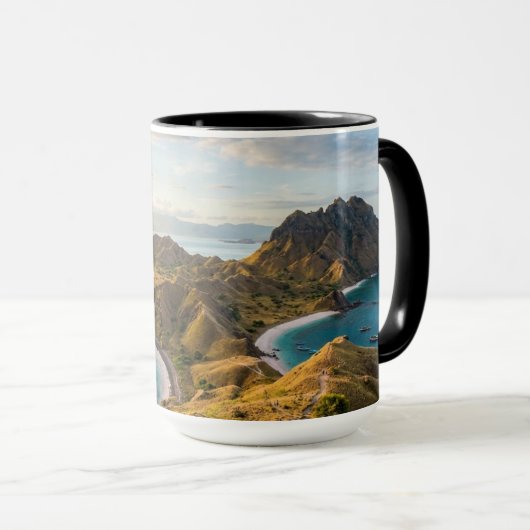 Padar Island Sunset Landscape Canvas Mok (Voorkant rechts)