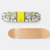 Paddenkamerkatten Geel Monogram Persoonlijk Skateboard (Horizontaal)