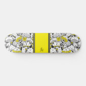 Paddenkamerkatten Geel Monogram Persoonlijk Skateboard (Horizontaal)