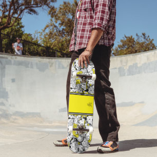 Paddenkamerkatten Geel Monogram Persoonlijk Skateboard