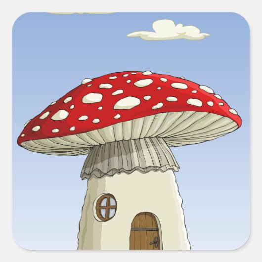 Paddenkruis van paddenstoel vierkante sticker (Voorkant)