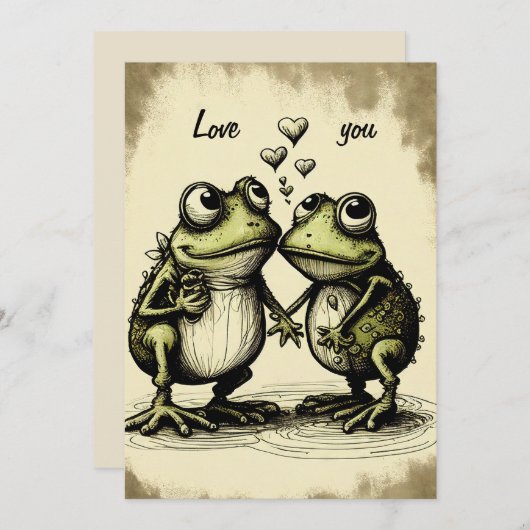 Paddenliefde Feestdagenkaart (Voorkant / Achterkant)