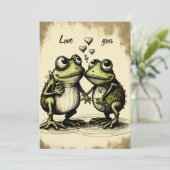Paddenliefde Feestdagenkaart (Staand voorkant)