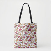 Paddenroompatroonmonogram op maat tote bag (Voorkant)