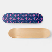 Paddenroze en blauw persoonlijk skateboard (Horizontaal)