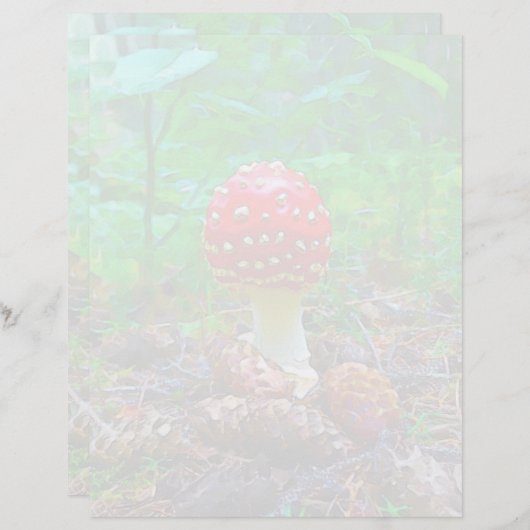 Paddenstoel -  21,5 cm x 28 cm briefpapiervel (Voorkant / Achterkant)