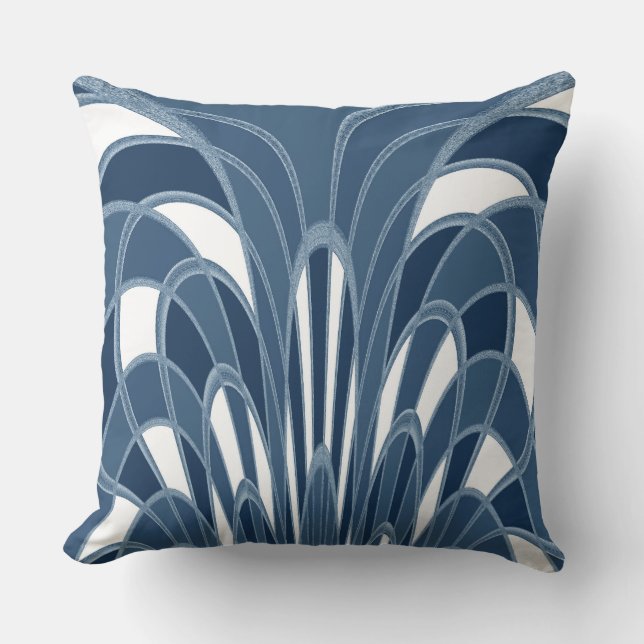 Paddenstoel Abstract - Art Deco - Blue Heather Kussen (Voorkant)