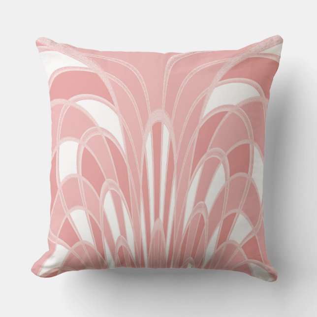 Paddenstoel Abstract - Art Deco - Coral Kussen (Voorkant)