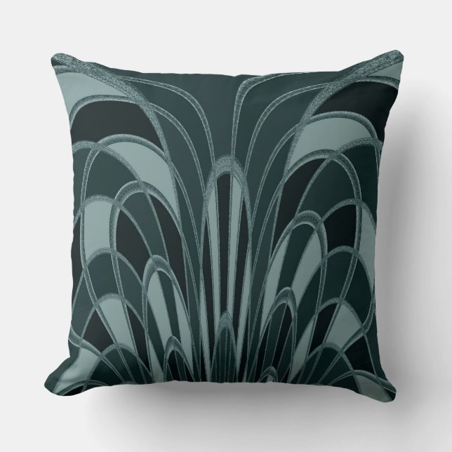 Paddenstoel Abstract - Art Deco - Jewel Green Kussen (Voorkant)