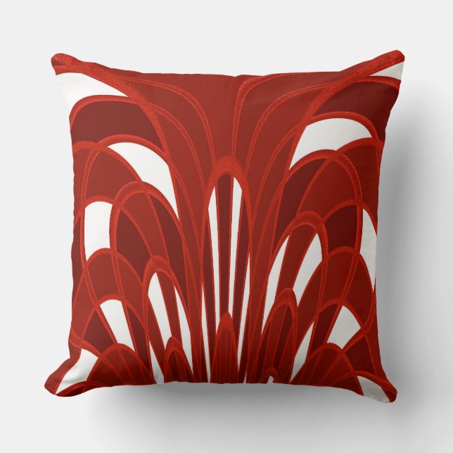 Paddenstoel Abstract - Art Deco - Kardinaal Kussen (Voorkant)