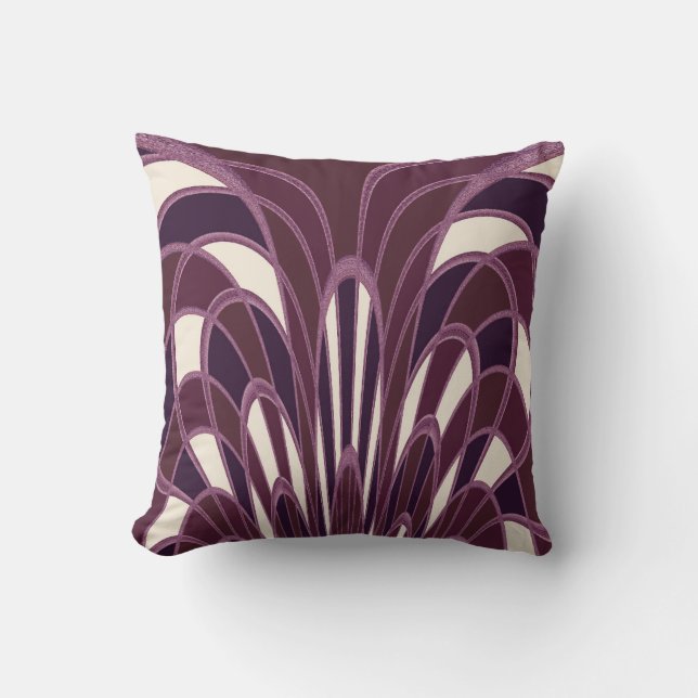 Paddenstoel Abstract - Art Deco - Maroon Kussen (Voorkant)