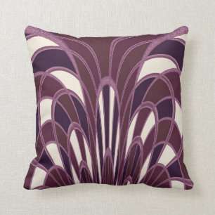 Paddenstoel Abstract - Art Deco - Maroon Kussen