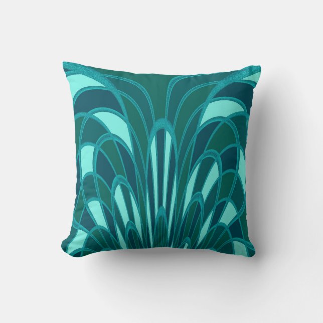 Paddenstoel Abstract - Art Deco - Ocean Kussen (Voorkant)