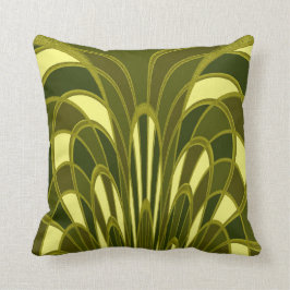 Paddenstoel Abstract - Art Deco - Olive Kussen