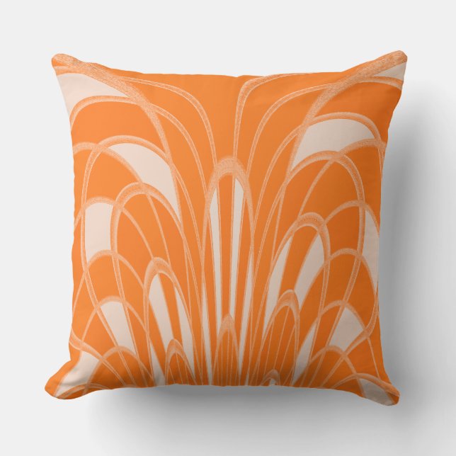 Paddenstoel Abstract - Art Deco - Tangerine Kussen (Voorkant)