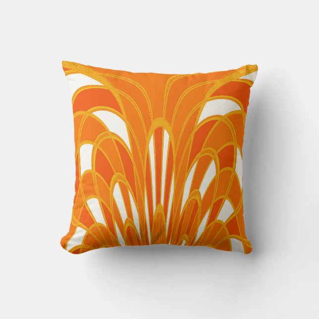 Paddenstoel Abstract - Art Deco - Tangerine Kussen (Voorkant)