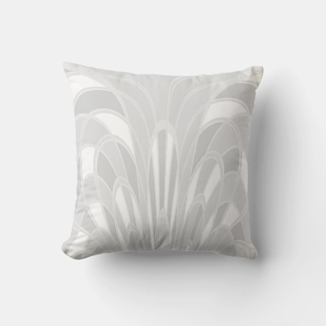 Paddenstoel Abstract - Art Deco - White Kussen (Voorkant)
