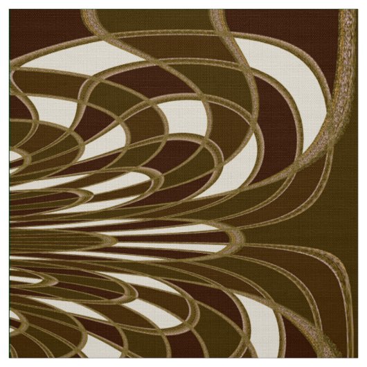 Paddenstoel, Abstract - bruin - verbinding Stof (Swatch)