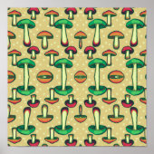 Paddenstoel Achtergrond esthetisch Poster (Voorkant)