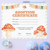 Paddenstoel adoptiecertificaat bewerkbaar flyer (Enkel)