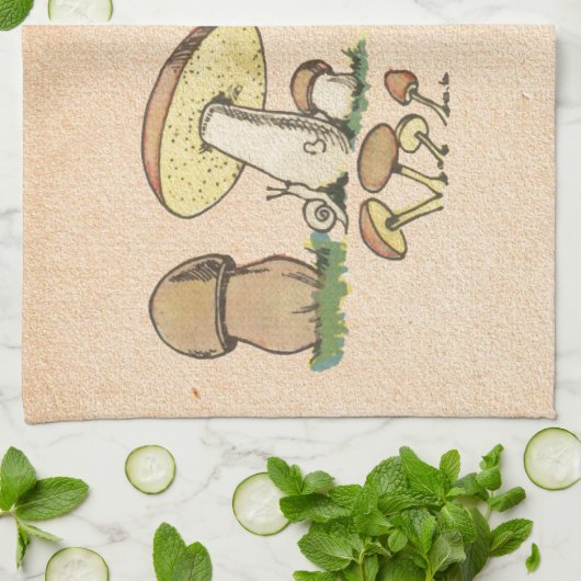  paddenstoel afdrukken theedoek (Gevouwen)