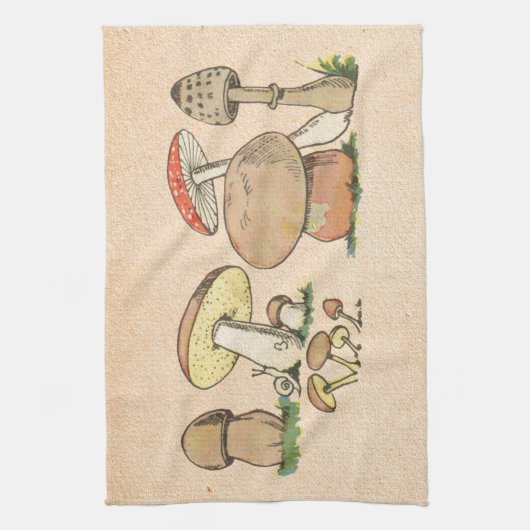 paddenstoel afdrukken theedoek (Verticaal)