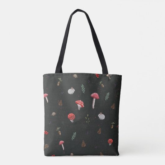Paddenstoel, al dan niet gepersonaliseerd, canvas  tote bag (Achterkant)