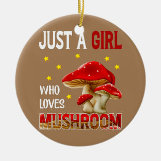 Paddenstoel alleen meisje die van paddenstoelen ho keramisch ornament