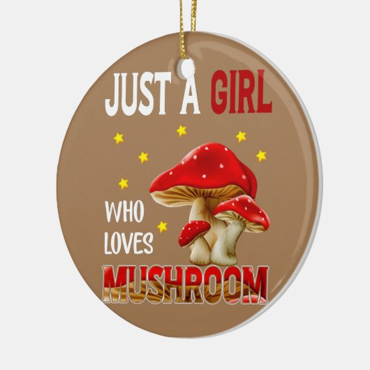 Paddenstoel alleen meisje die van paddenstoelen ho keramisch ornament (Links)