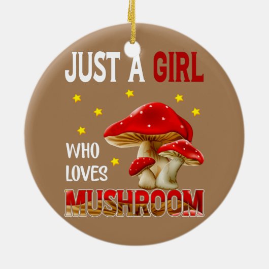 Paddenstoel alleen meisje die van paddenstoelen ho keramisch ornament (Achterkant)